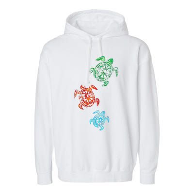 Climate Change Turtle Sea Animal Gift Turtle Garment-Dyed Fleece Hoodie