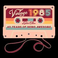 Cute Cassette Tape Limited Edition Vintage 1985 40 Years Of Being Awesome Flatbill Hat