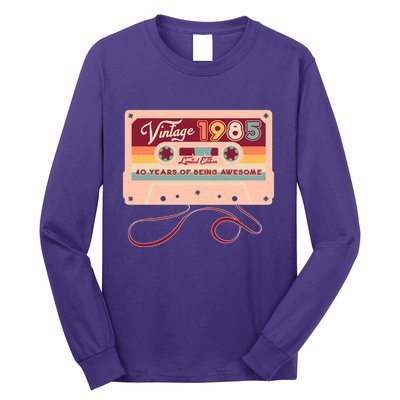 Cute Cassette Tape Limited Edition Vintage 1985 40 Years Of Being Awesome Long Sleeve Shirt