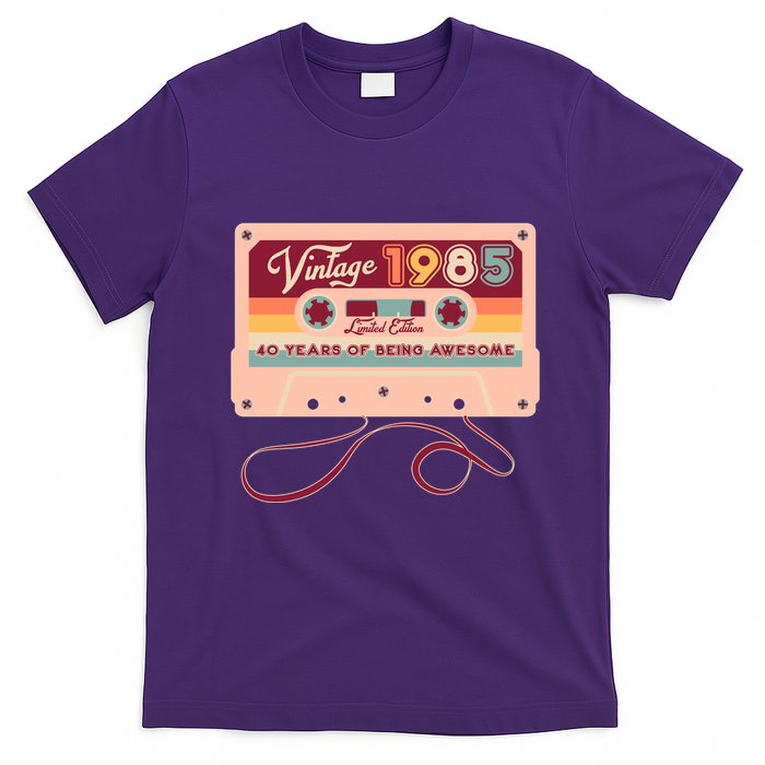 Cute Cassette Tape Limited Edition Vintage 1985 40 Years Of Being Awesome T-Shirt