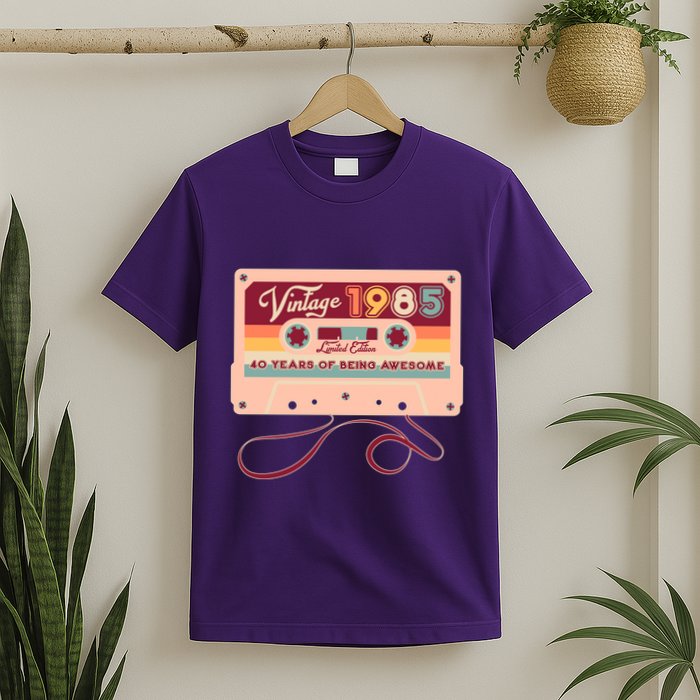 Cute Cassette Tape Limited Edition Vintage 1985 40 Years Of Being Awesome T-Shirt