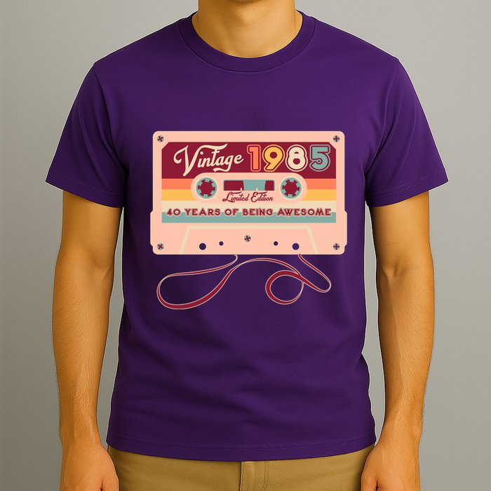 Cute Cassette Tape Limited Edition Vintage 1985 40 Years Of Being Awesome T-Shirt