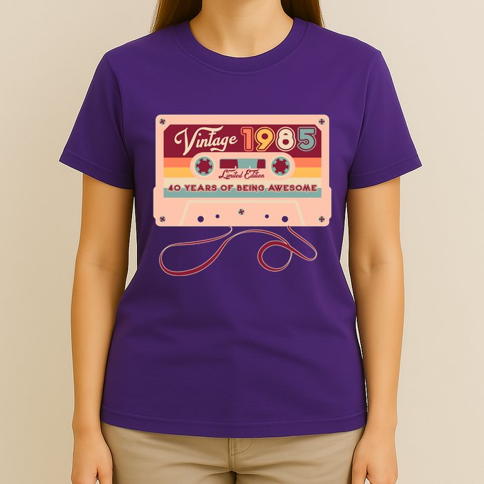 Cute Cassette Tape Limited Edition Vintage 1985 40 Years Of Being Awesome T-Shirt