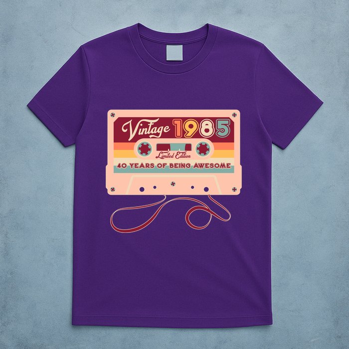 Cute Cassette Tape Limited Edition Vintage 1985 40 Years Of Being Awesome T-Shirt