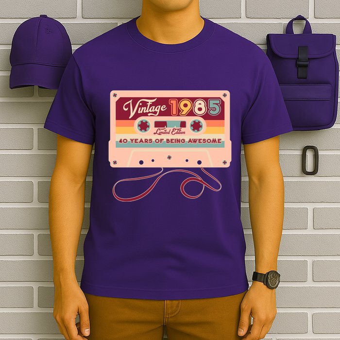 Cute Cassette Tape Limited Edition Vintage 1985 40 Years Of Being Awesome T-Shirt