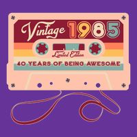 Cute Cassette Tape Limited Edition Vintage 1985 40 Years Of Being Awesome T-Shirt