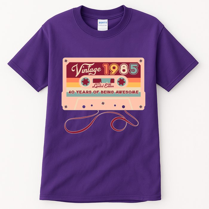 Cute Cassette Tape Limited Edition Vintage 1985 40 Years Of Being Awesome Tall T-Shirt