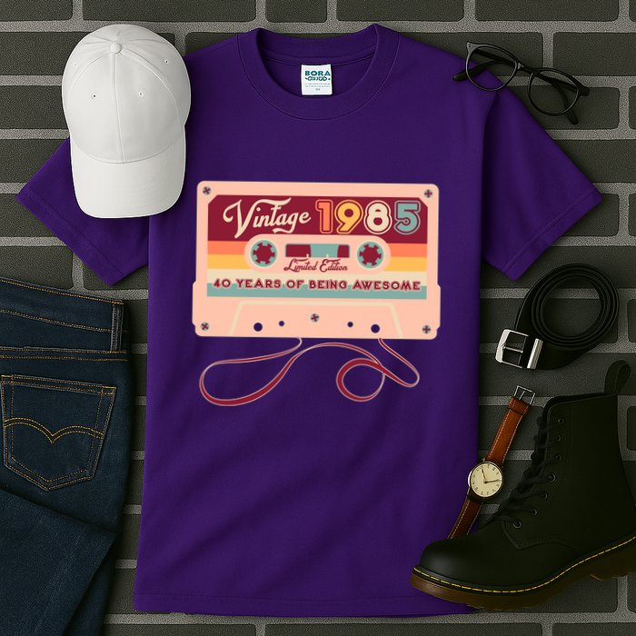 Cute Cassette Tape Limited Edition Vintage 1985 40 Years Of Being Awesome Tall T-Shirt