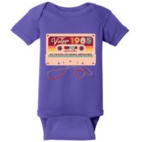 Cute Cassette Tape Limited Edition Vintage 1985 40 Years Of Being Awesome Baby Bodysuit