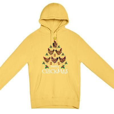 Christmas Chicken Tree Xmas Funny Merry Chickmas Meaningful Gift Premium Pullover Hoodie