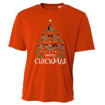 Christmas Chicken Tree Xmas Funny Merry Chickmas Meaningful Gift Cooling Performance Crew T-Shirt