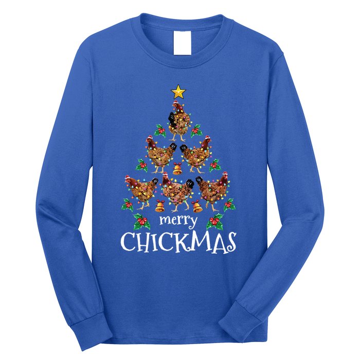 Christmas Chicken Tree Xmas Funny Merry Chickmas Meaningful Gift Long Sleeve Shirt