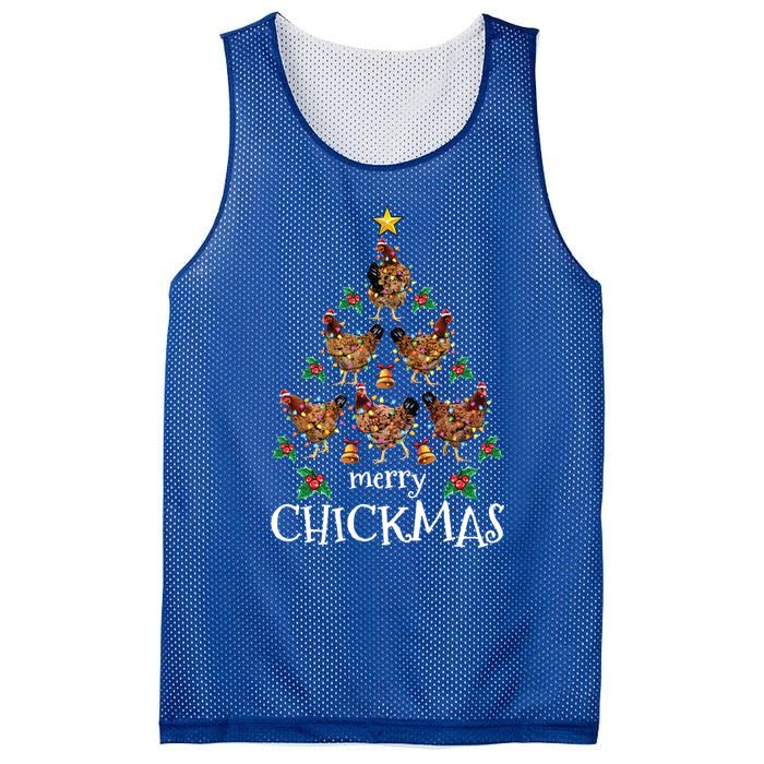 Christmas Chicken Tree Xmas Funny Merry Chickmas Meaningful Gift Mesh Reversible Basketball Jersey Tank