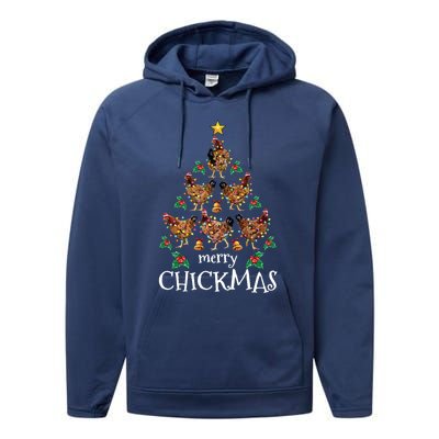 Christmas Chicken Tree Xmas Funny Merry Chickmas Meaningful Gift Performance Fleece Hoodie