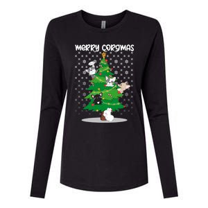 Corgi Christmas Tree Dog Santa Merry Dogmas Womens Cotton Relaxed Long Sleeve T-Shirt