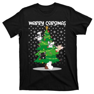 Corgi Christmas Tree Dog Santa Merry Dogmas T-Shirt