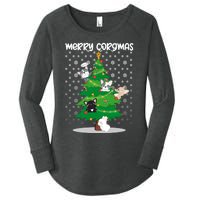 Corgi Christmas Tree Dog Santa Merry Dogmas Women's Perfect Tri Tunic Long Sleeve Shirt