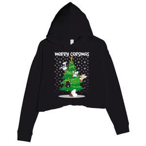 Corgi Christmas Tree Dog Santa Merry Dogmas Crop Fleece Hoodie