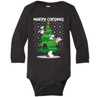 Corgi Christmas Tree Dog Santa Merry Dogmas Baby Long Sleeve Bodysuit