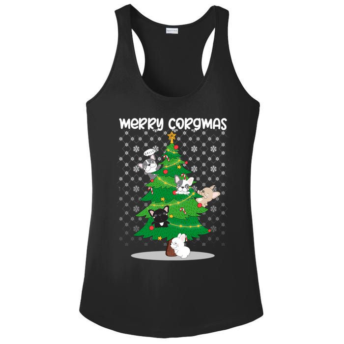 Corgi Christmas Tree Dog Santa Merry Dogmas Ladies PosiCharge Competitor Racerback Tank