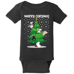 Corgi Christmas Tree Dog Santa Merry Dogmas Baby Bodysuit