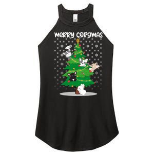 Corgi Christmas Tree Dog Santa Merry Dogmas Women's Perfect Tri Rocker Tank