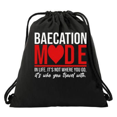 Cute Couples Trip Matching Vacation Baecation Vibes Gifts Drawstring Bag