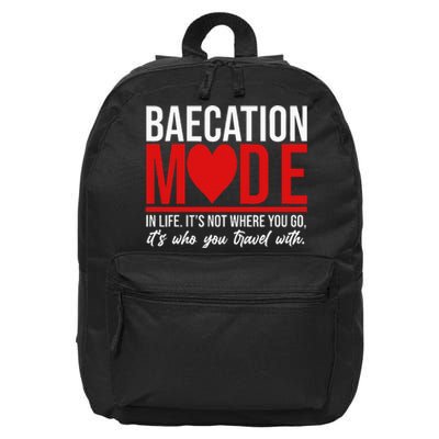 Cute Couples Trip Matching Vacation Baecation Vibes Gifts 16 in Basic Backpack