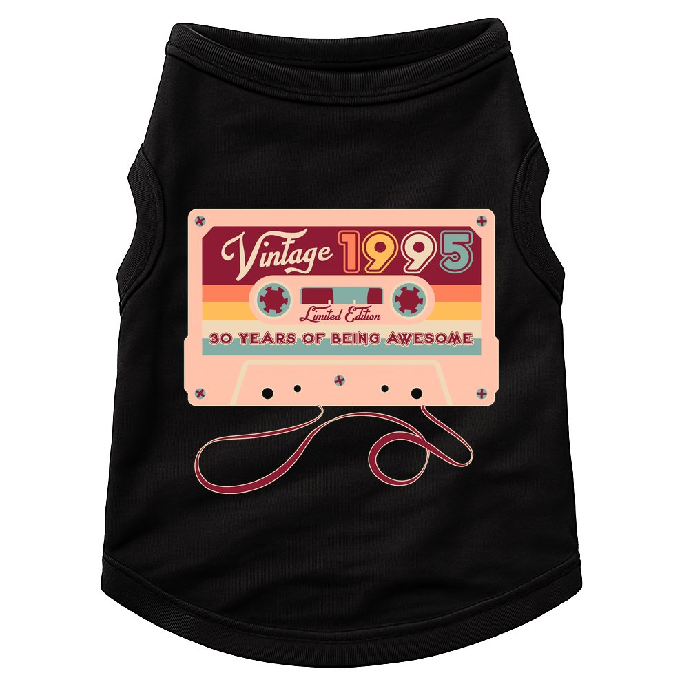 Cute Cassette Tape Limited Edition Vintage 1995 30 Years Of Being Awesome Doggie Tank