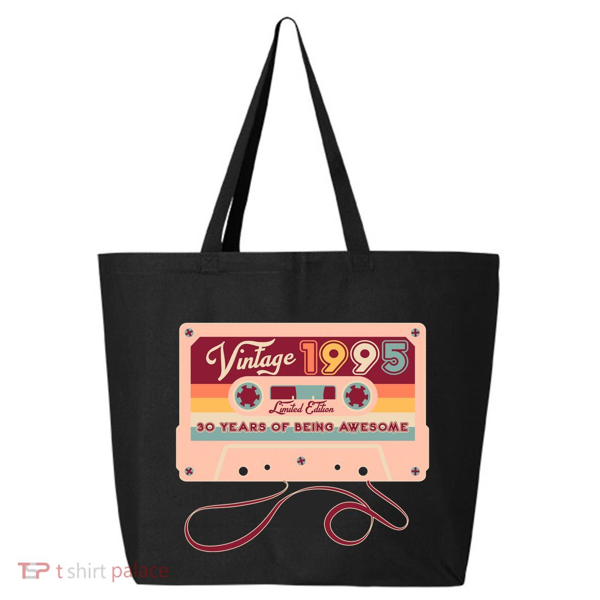Cute Cassette Tape Limited Edition Vintage 1995 30 Years Of Being Awesome 25L Jumbo Tote