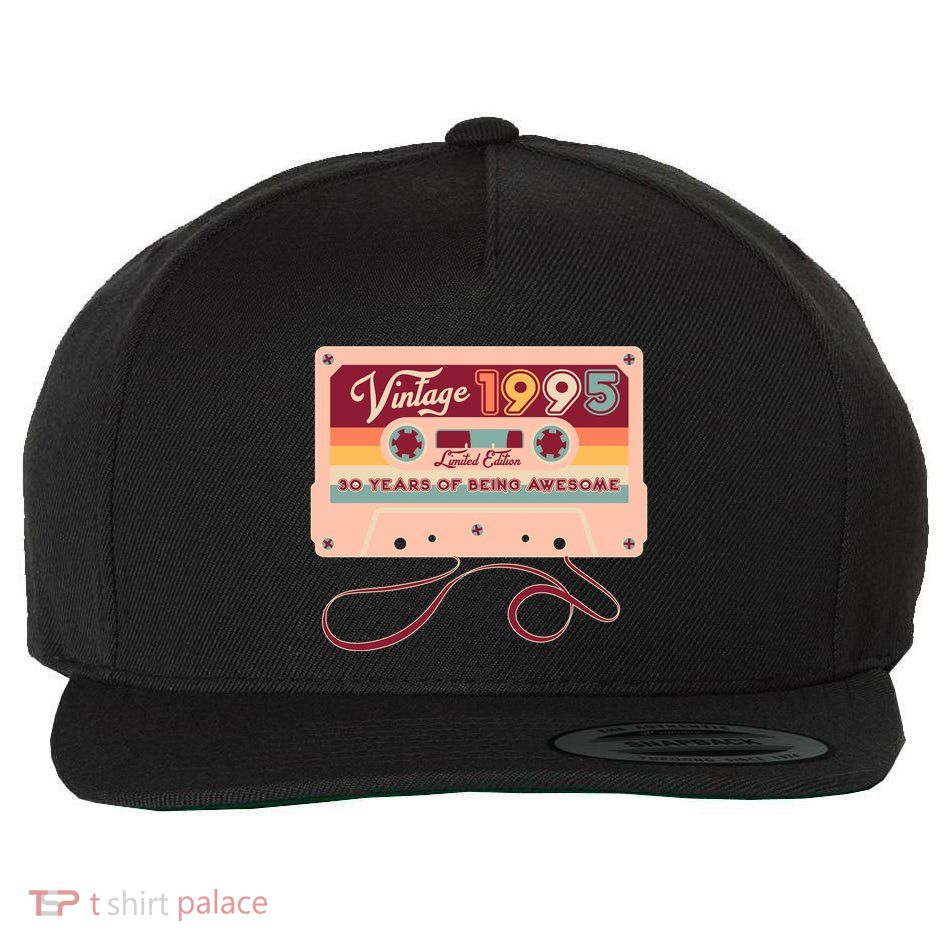 Cute Cassette Tape Limited Edition Vintage 1995 30 Years Of Being Awesome Wool Snapback Cap