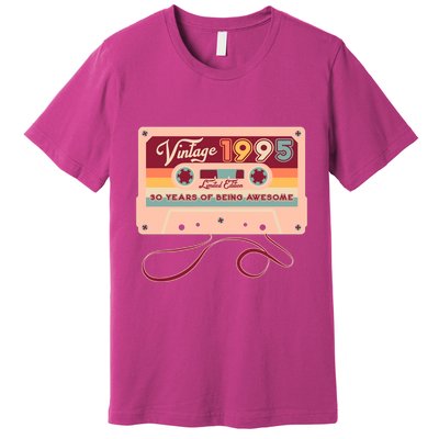 Cute Cassette Tape Limited Edition Vintage 1995 30 Years Of Being Awesome Premium T-Shirt