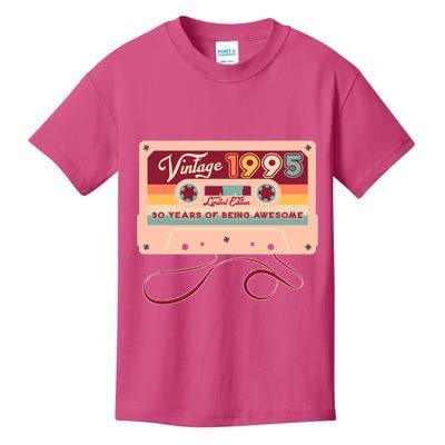 Cute Cassette Tape Limited Edition Vintage 1995 30 Years Of Being Awesome Kids T-Shirt