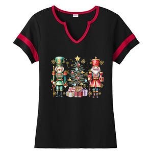 Coquette Christmas Tree Nutcrackers Girly Christmas Christmas Nutcrack Ladies Halftime Notch Neck Tee