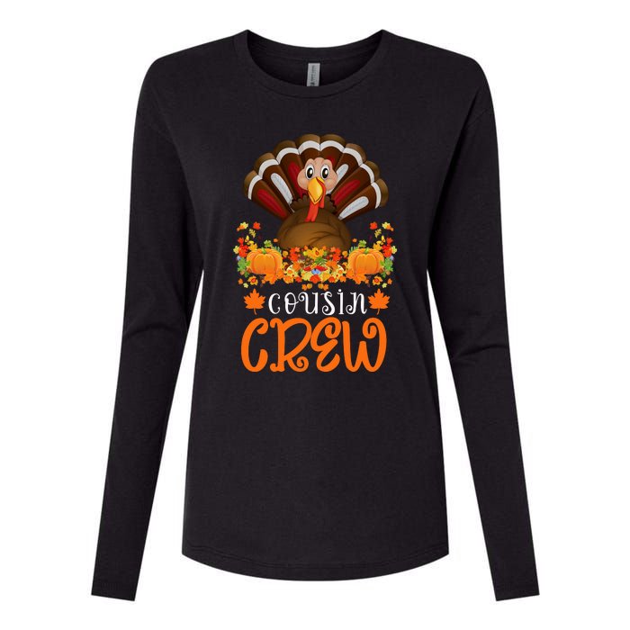 Cousin Crew Turkey Cute Family Thanksgiving Pajamas Matching Womens Cotton Relaxed Long Sleeve T-Shirt