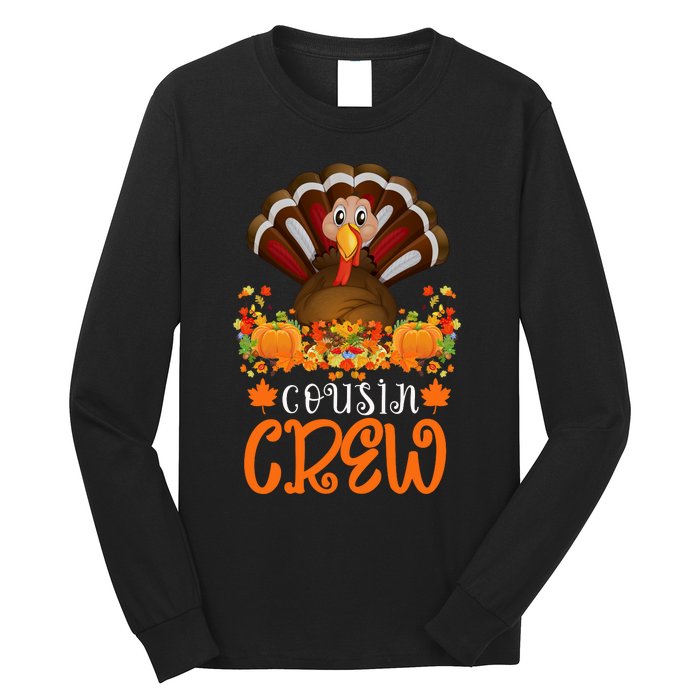 Cousin Crew Turkey Cute Family Thanksgiving Pajamas Matching Long Sleeve Shirt