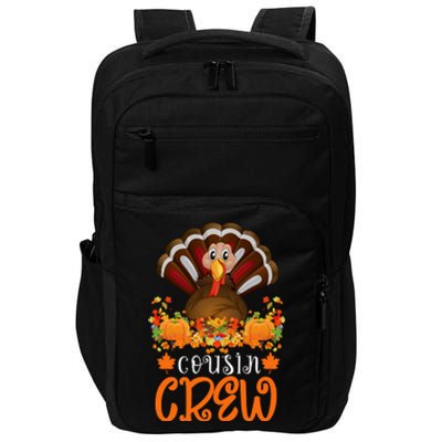 Cousin Crew Turkey Cute Family Thanksgiving Pajamas Matching Impact Tech Backpack