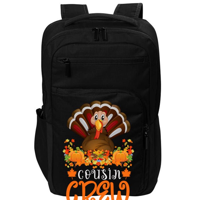 Cousin Crew Turkey Cute Family Thanksgiving Pajamas Matching Impact Tech Backpack