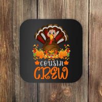 Cousin Crew Turkey Cute Family Thanksgiving Pajamas Matching Coaster