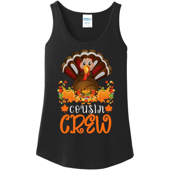 Cousin Crew Turkey Cute Family Thanksgiving Pajamas Matching Ladies Essential Tank