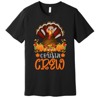 Cousin Crew Turkey Cute Family Thanksgiving Pajamas Matching Premium T-Shirt