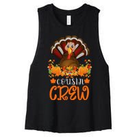 Cousin Crew Turkey Cute Family Thanksgiving Pajamas Matching Women's Racerback Cropped Tank