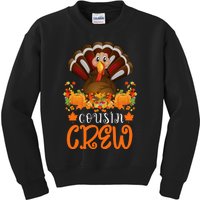 Cousin Crew Turkey Cute Family Thanksgiving Pajamas Matching Kids Sweatshirt