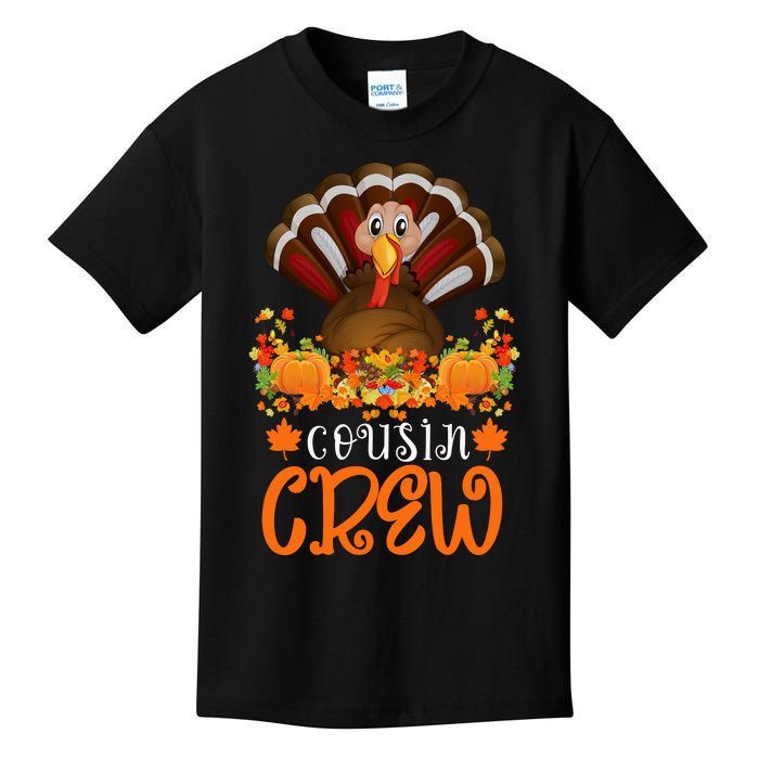 Cousin Crew Turkey Cute Family Thanksgiving Pajamas Matching Kids T-Shirt