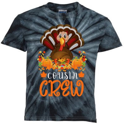 Cousin Crew Turkey Cute Family Thanksgiving Pajamas Matching Kids Tie-Dye T-Shirt