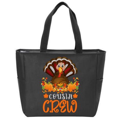 Cousin Crew Turkey Cute Family Thanksgiving Pajamas Matching Zip Tote Bag