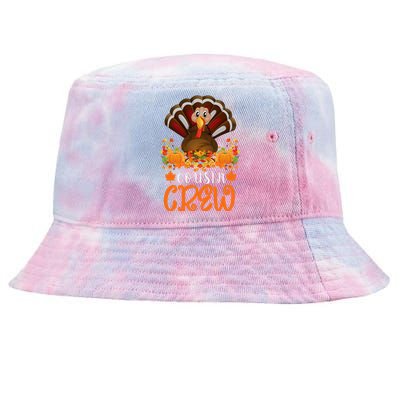 Cousin Crew Turkey Cute Family Thanksgiving Pajamas Matching Tie-Dyed Bucket Hat