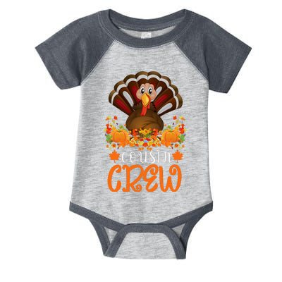 Cousin Crew Turkey Cute Family Thanksgiving Pajamas Matching Infant Baby Jersey Bodysuit