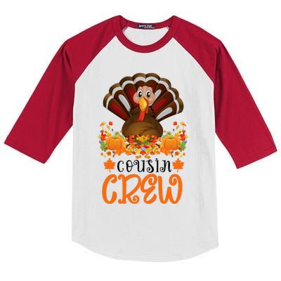 Cousin Crew Turkey Cute Family Thanksgiving Pajamas Matching Kids Colorblock Raglan Jersey