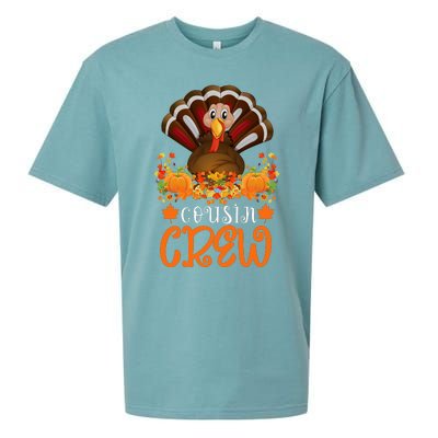 Cousin Crew Turkey Cute Family Thanksgiving Pajamas Matching Sueded Cloud Jersey T-Shirt